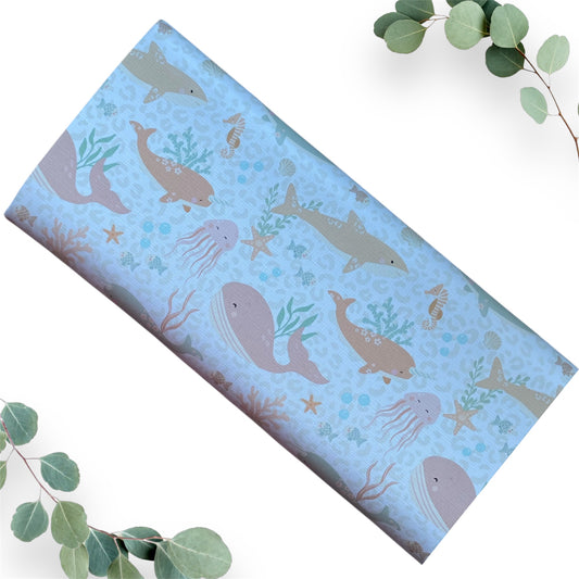 Pastel Peach Seascape Baby Travel Changing Mat