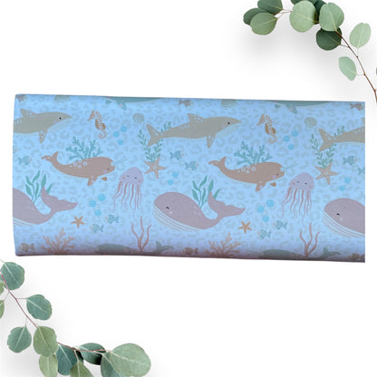 Pastel Peach Seascape Baby Travel Changing Mat